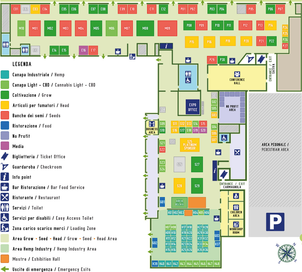 Roma e Canapa Mundi, mappa della Fiera 2018